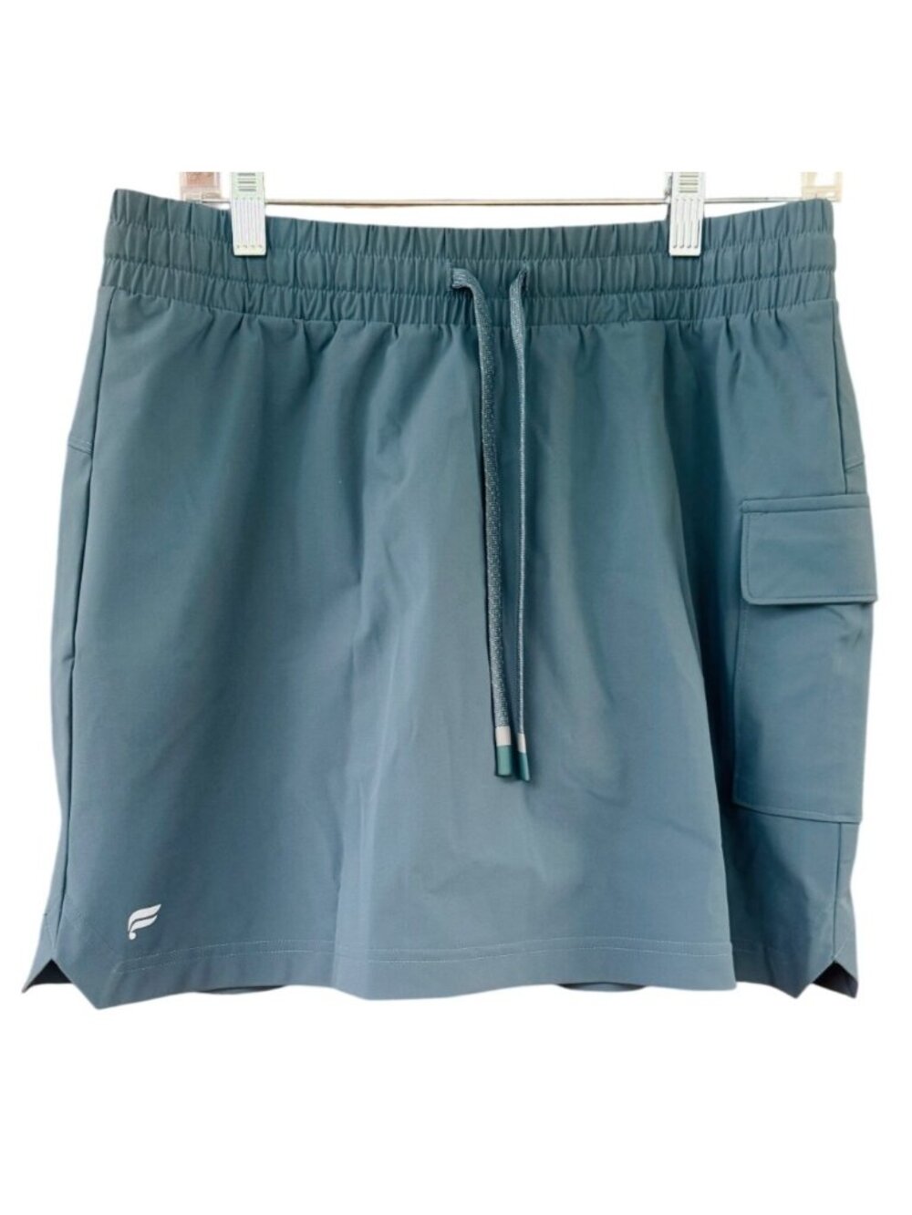 Fabletics One Cargo Skirt Women L Blue Lined Nylon Blend Adjustable Waist Short